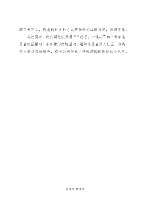 企业公司残疾人工作总结总结.docx