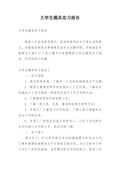 大学生模具实习报告.docx