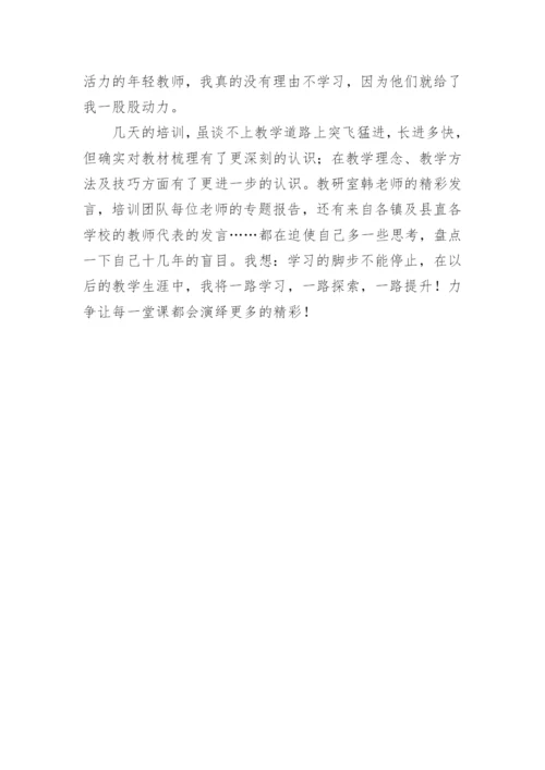 小学数学省级骨干教师培训总结.docx
