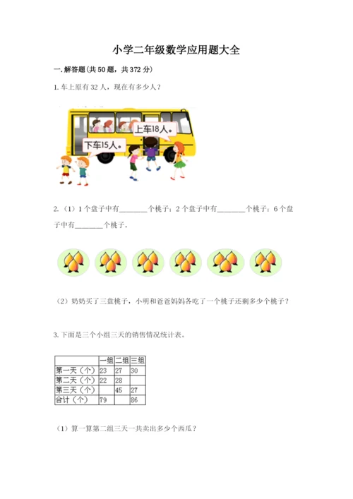 小学二年级数学应用题大全有完整答案.docx