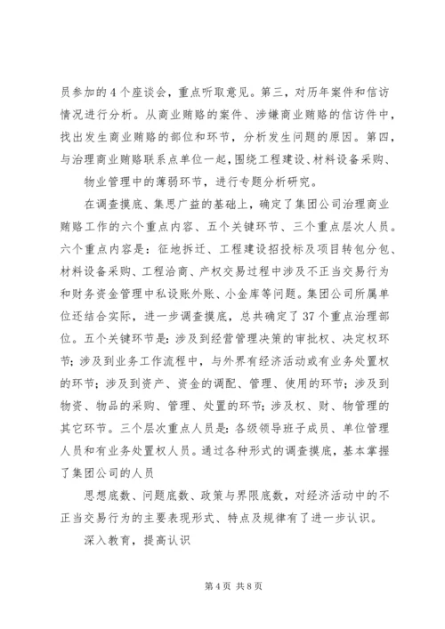 国有企业治理商业贿赂专项工作情况汇报 (3).docx