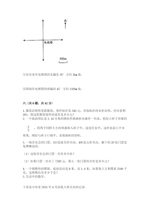 人教版六年级数学下学期期末测试题及精品答案.docx