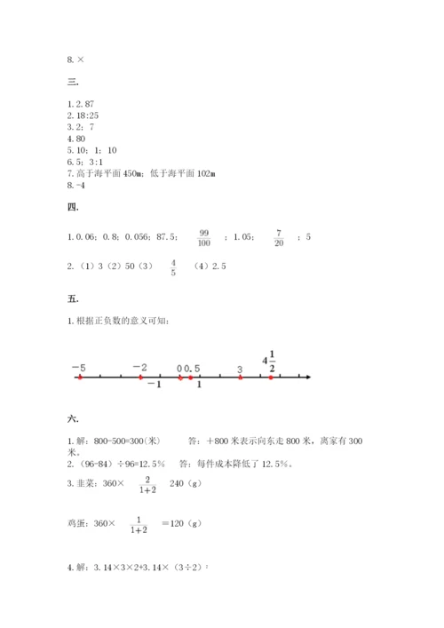 小升初数学综合模拟试卷有完整答案.docx