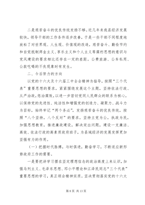 政府党组民主生活会材料(精选多篇).docx