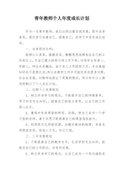 青年教师个人年度成长计划.docx