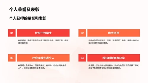 红色插画风党员发展对象个人表现答辩PPT模板