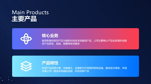 科技风蓝色数码产品介绍PPT