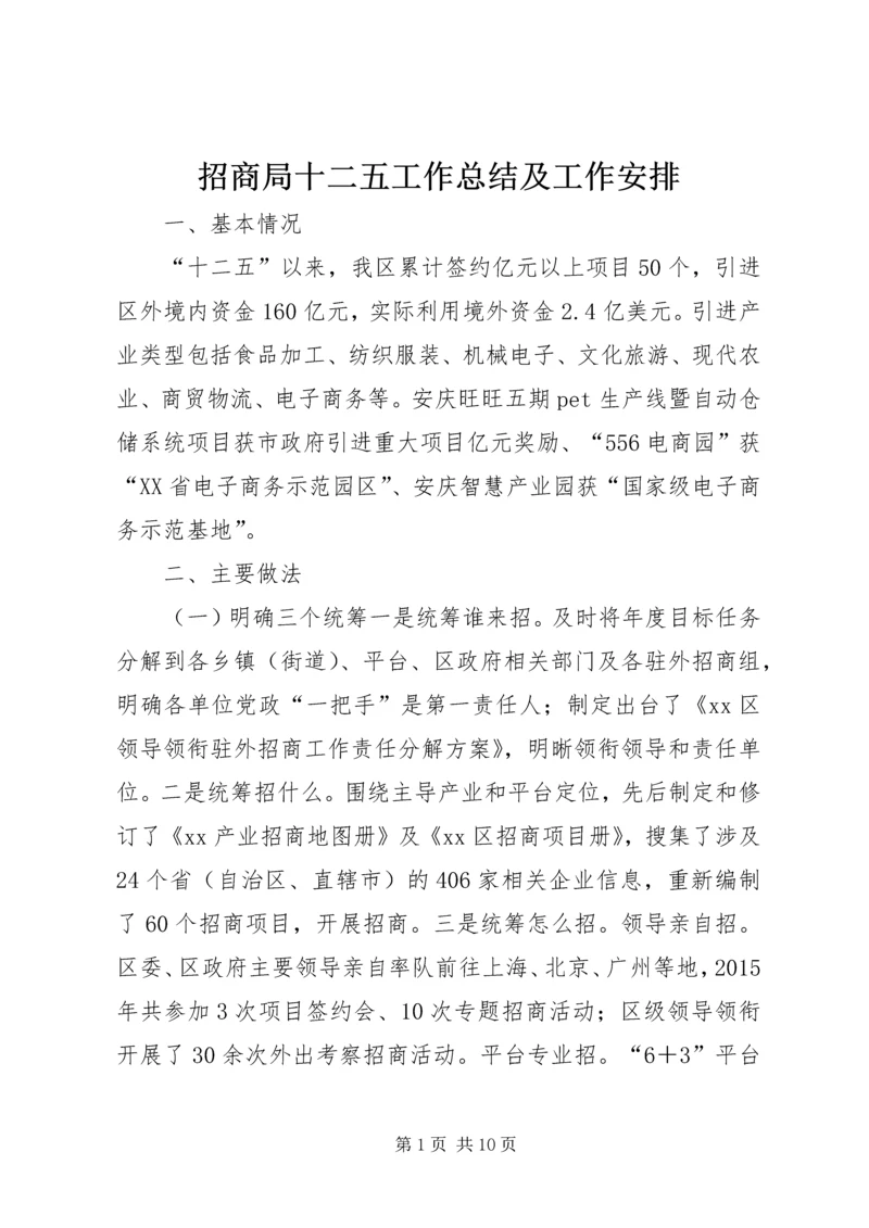 招商局十二五工作总结及工作安排.docx