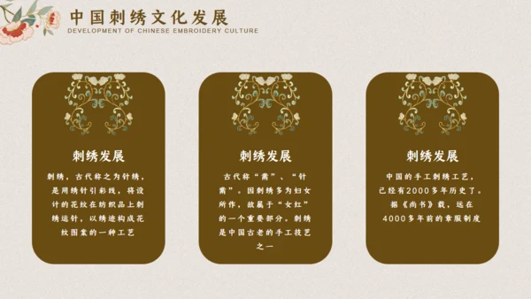 中国典雅刺绣通用PPT模板