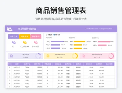 商品销售管理表