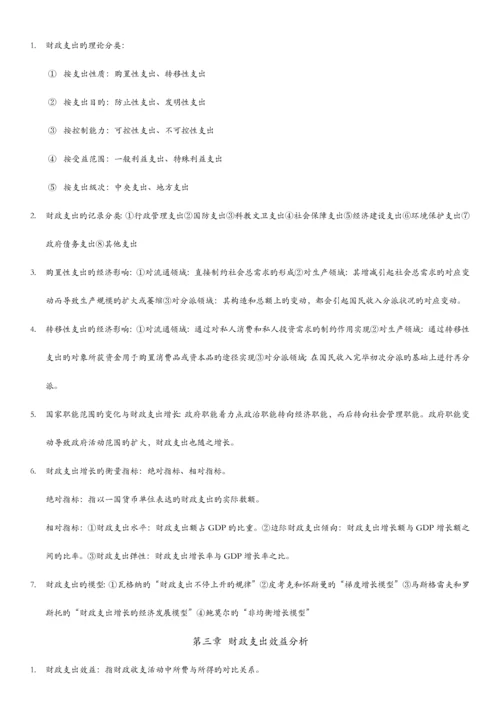 2023年自考00060财政学重点知识.docx