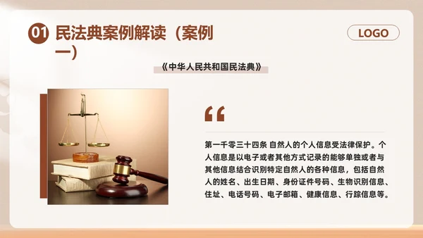 棕色简约民法典如何保护个人权益PPT模板宣传PPT动态PPT案例分析