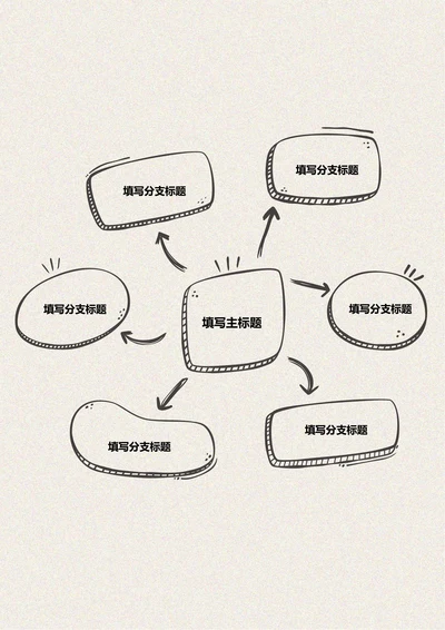 灰色手绘树状基础思维导图