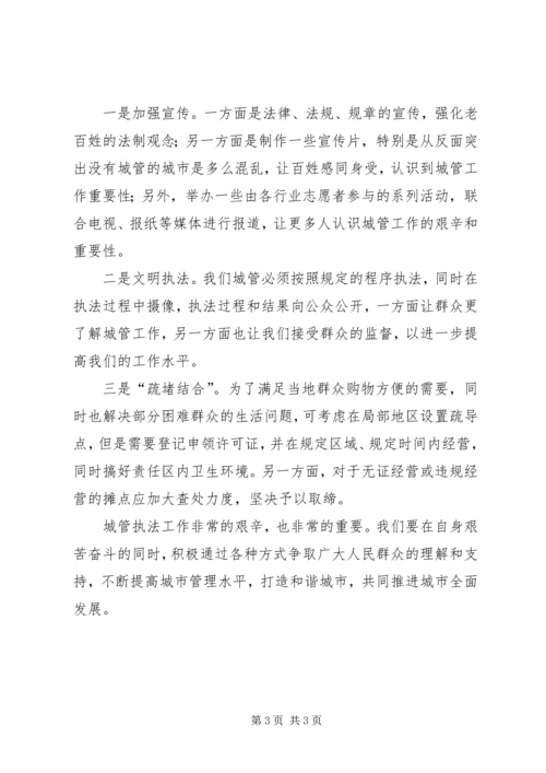 城管执法心得体会 (4).docx