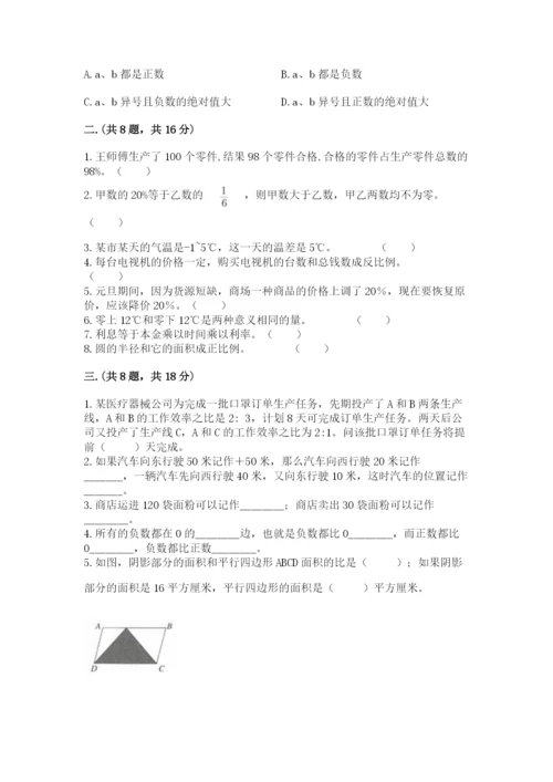 苏教版数学小升初模拟试卷附参考答案【黄金题型】.docx