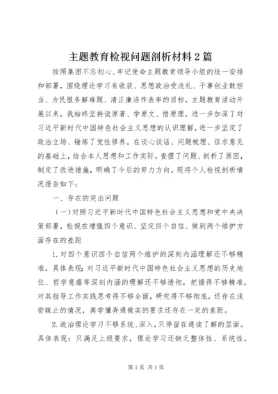 主题教育检视问题剖析材料2篇.docx