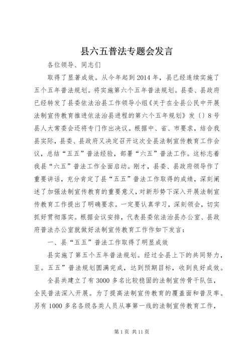 县六五普法专题会发言.docx