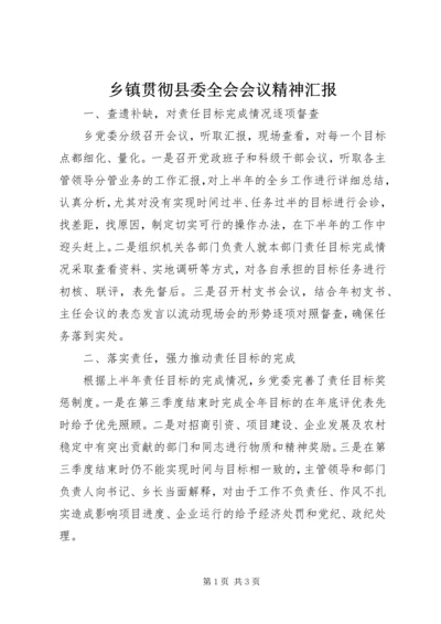 乡镇贯彻县委全会会议精神汇报.docx