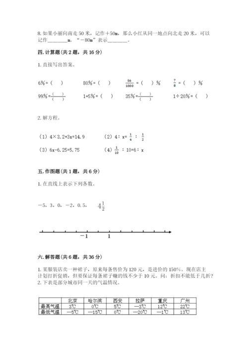 六年级下册数学期末测试卷及完整答案【网校专用】.docx