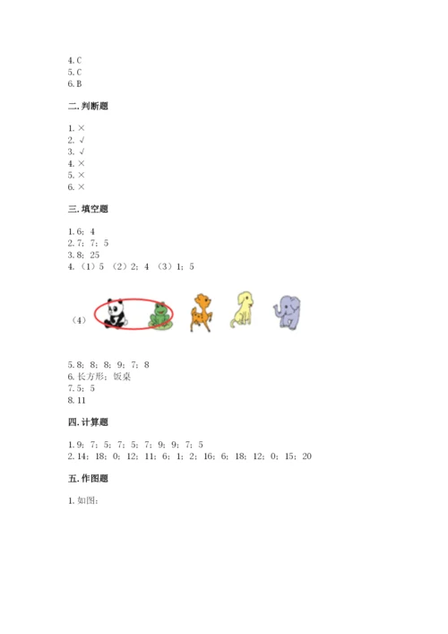 小学数学试卷一年级上册数学期末测试卷带答案下载.docx