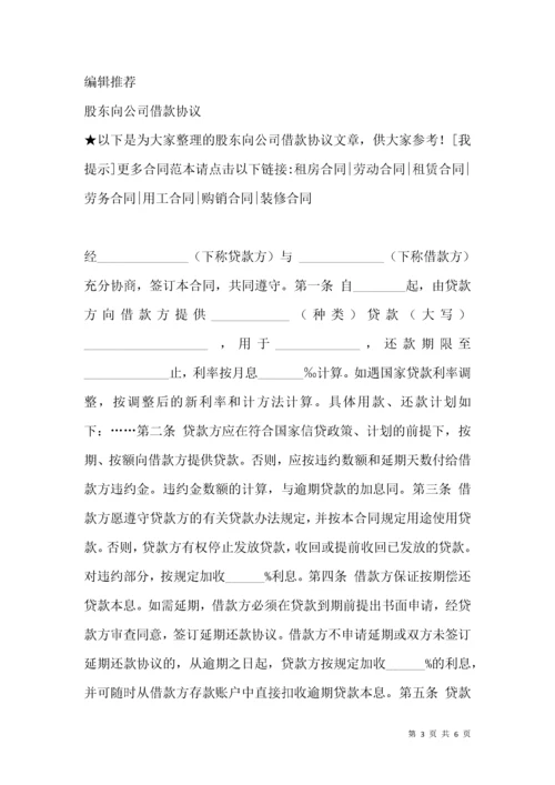 2021年股东向公司借款协议.docx