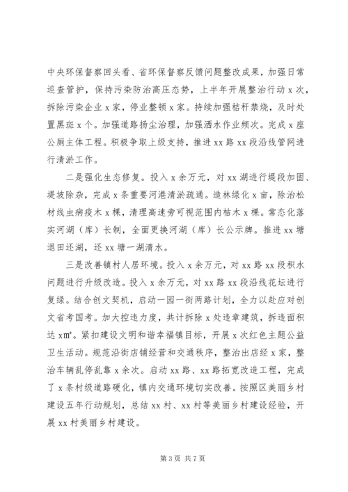 某镇XX年上半年工作总结及下半年工作计划.docx