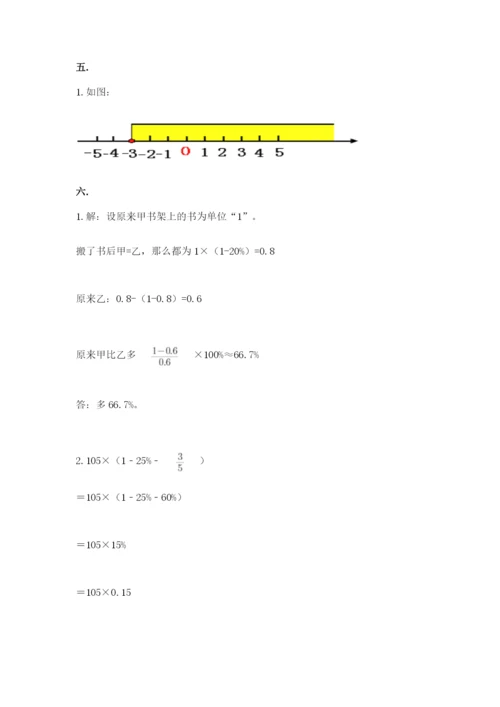 小学六年级数学摸底考试题（实用）.docx