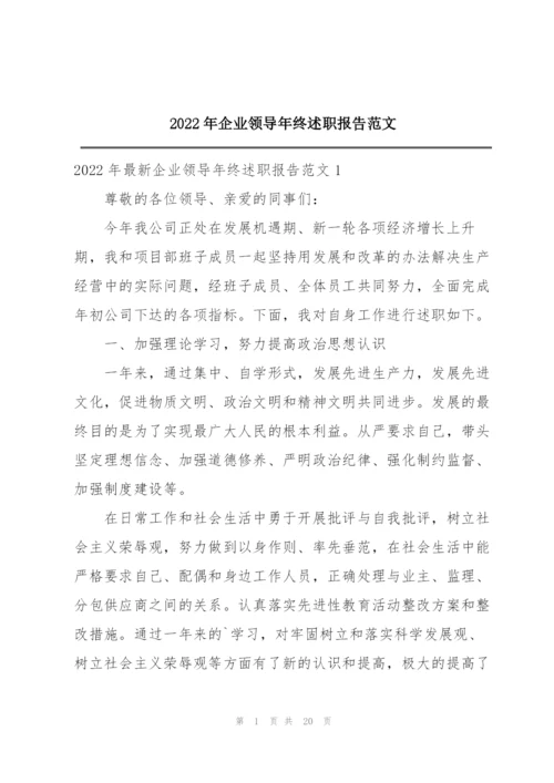 2022年企业领导年终述职报告范文.docx