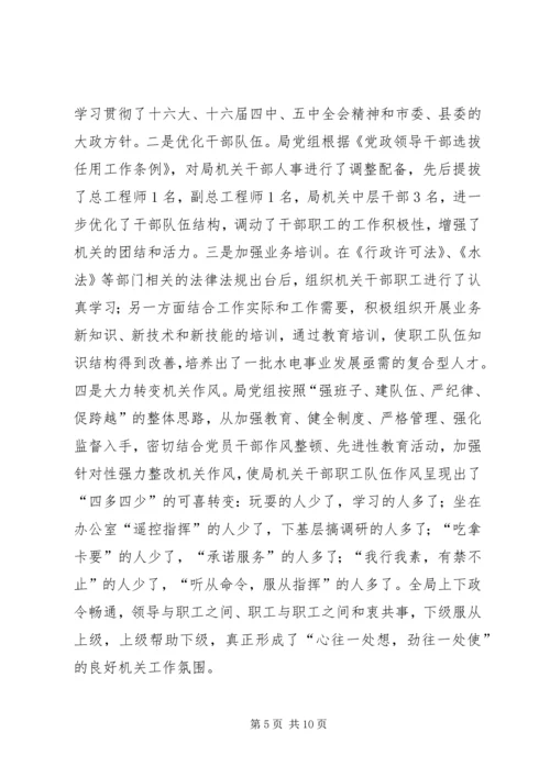 县水利局机关创建省级文明单位的自查报告 (9).docx