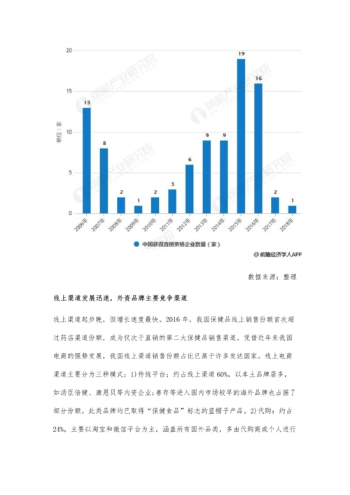 中国营养保健品行业市场分析直销渠道稳居首位-线上电商渠道发展迅速.docx