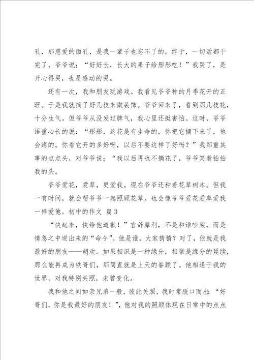 实用的初中的作文锦集9篇