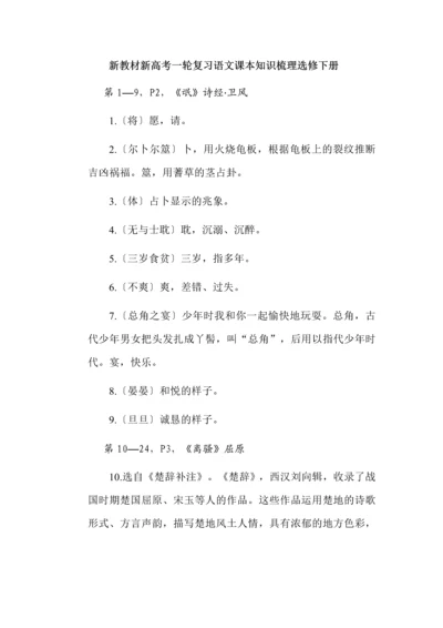 新教材新高考一轮复习语文课本知识梳理选修下册.docx