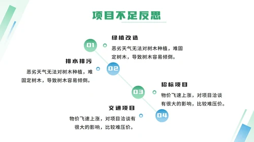 绿色简约年终项目报告ppt模板