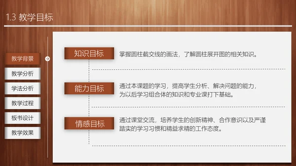 经典木纹质感教师教学说课通用PPT模板