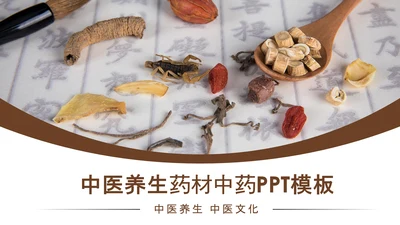 古色古香中医文化中医药材养生PPT模板
