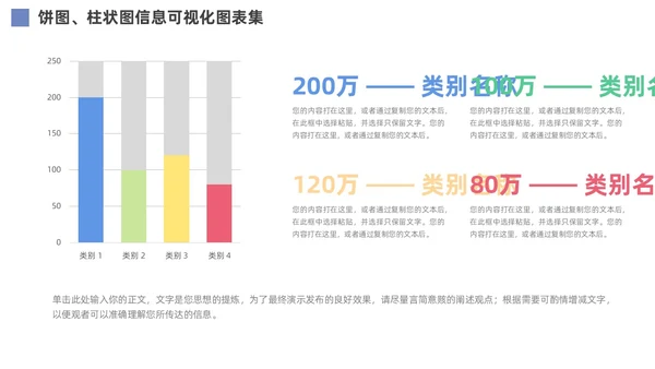 通用饼图柱状图信息可视化图表PPT
