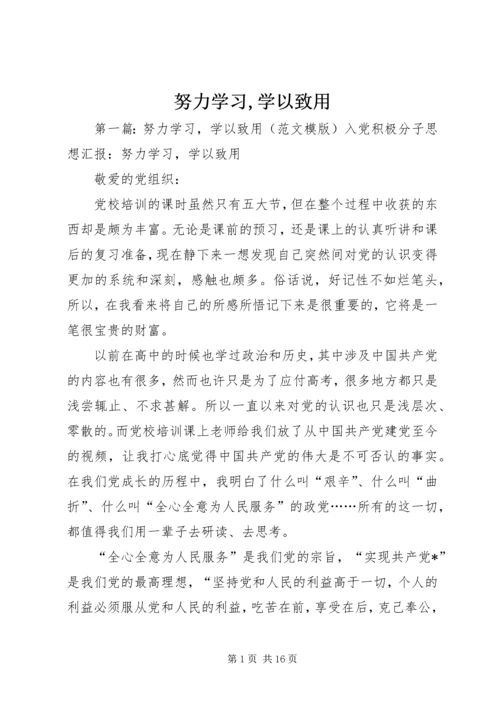 努力学习,学以致用.docx