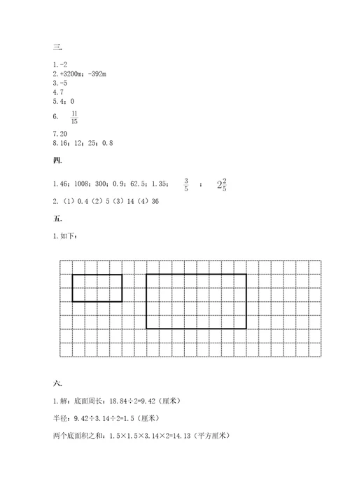 河南省平顶山市六年级下册数学期末测试卷带答案模拟题