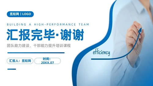 蓝色商务简约打造高绩效团队团队管理PPT模板团队建设