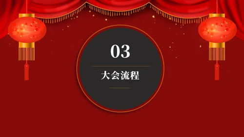 大红简约灯笼策划PPT模板