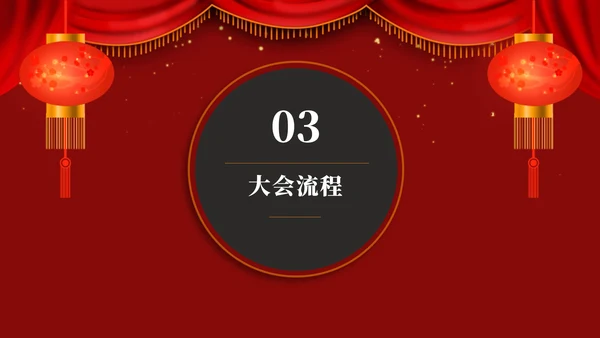 大红简约灯笼策划PPT模板