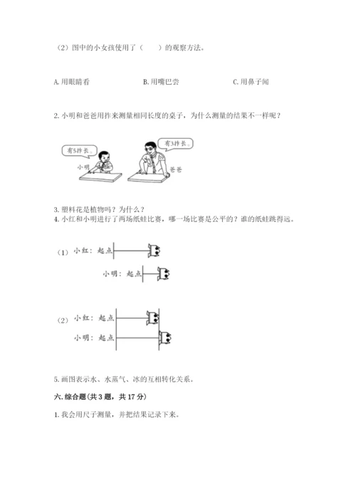 教科版一年级上册科学期末测试卷（研优卷）.docx