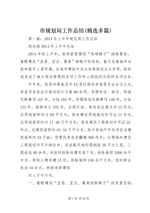 市规划局工作总结(精选多篇).docx