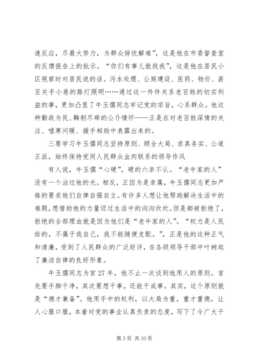 学习牛玉儒精神心得体会.docx