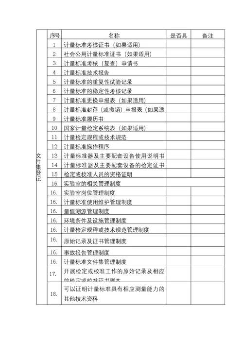 计量标准考核复查申请书