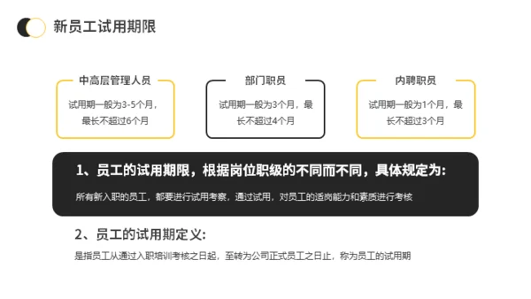 新员工入职与试用期管理办法公司管理通用PPT模板