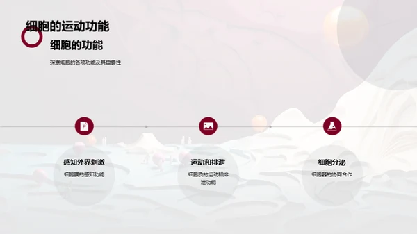 3D风生物医疗教学课件PPT模板