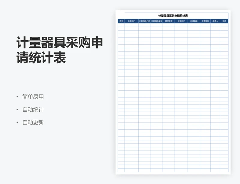 计量器具采购申请统计表