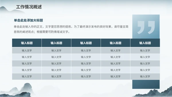 蓝色古风中国风通用PPT模板