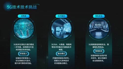蓝黑色科技风5G技术商业方案PPT